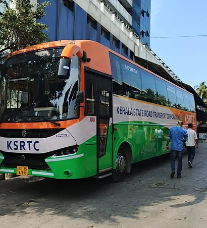 KSRTC bus carrying Routerise exterior advertising